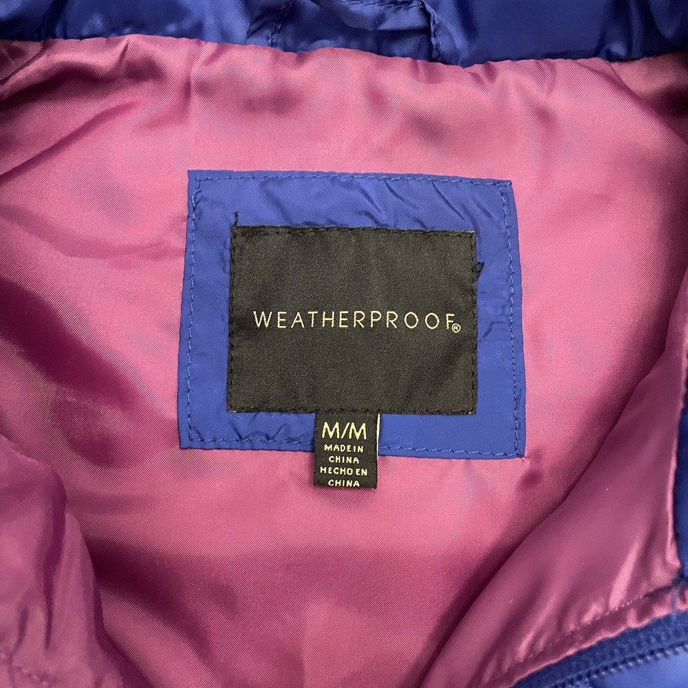 Weatherproof Women's Blue Sleeveless Vest MED Quilted Outerwear Zip Pockets - Picture 4 of 8